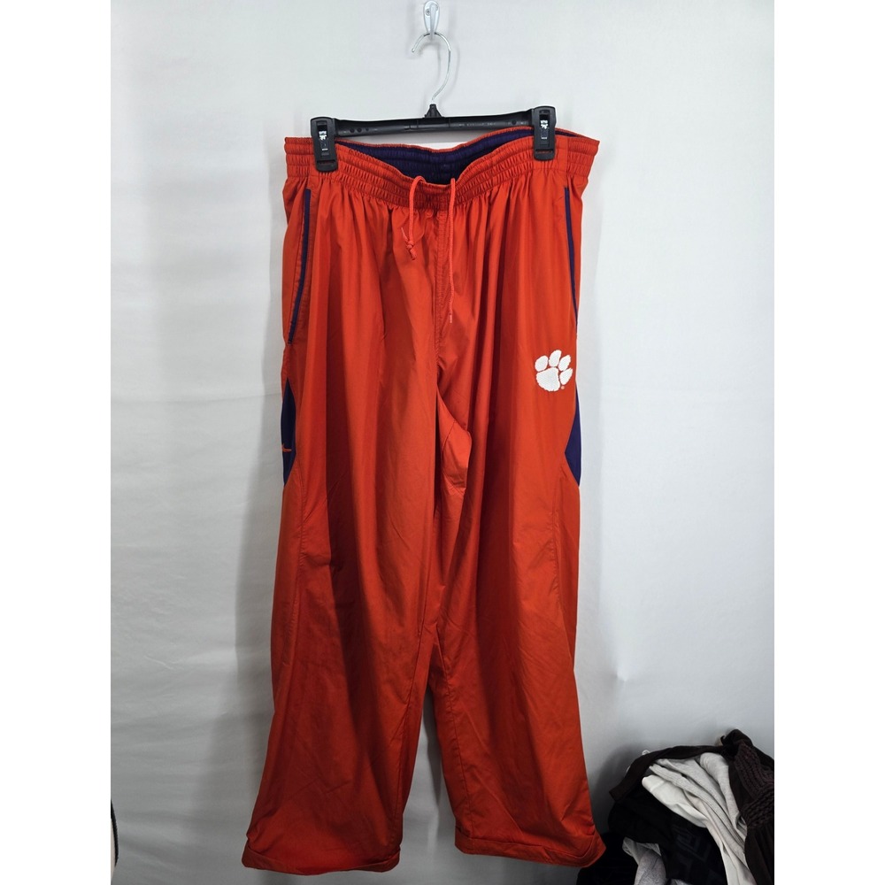 Nike Team Clemson Tigers Track Pants‎ Mens XL Orange Purple Windbreaker Joggers